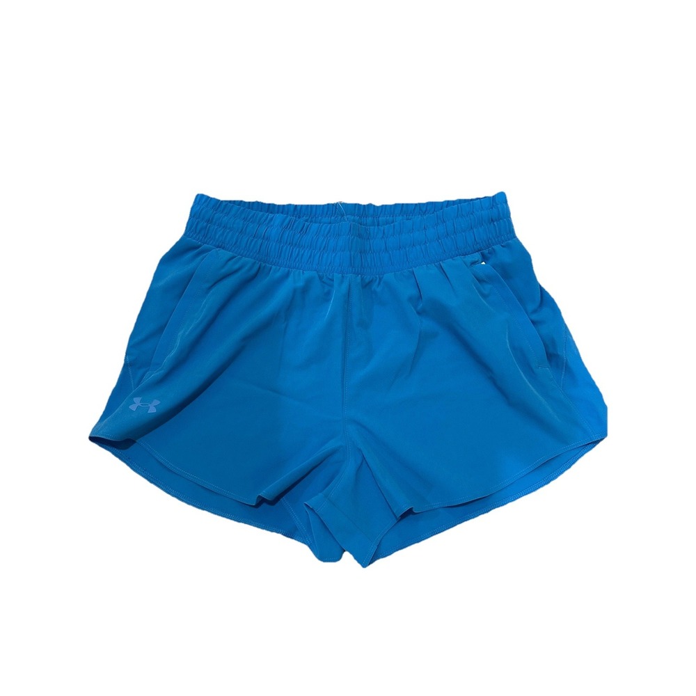 Under Armour Women's Loose Woven Running Shorts 3" Inseam Blue L Pockets